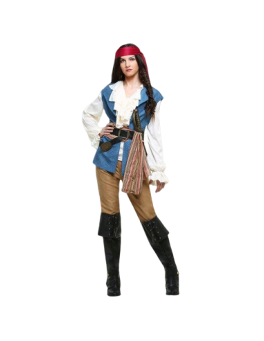 Déguisement Pirate Femme - Bleu Des Caraïbes ( Taille L ) Comparez plus de prix