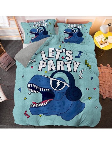 Housse de couette dinosaure T-rex bleu 50-70% off 