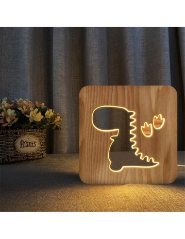 lampe dinosaure bois sur le site 