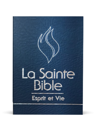 Bible Segond 1910 Esprit et Vie simili cuir bleu nuit, onglets, tranche argenté le des métaux précieux