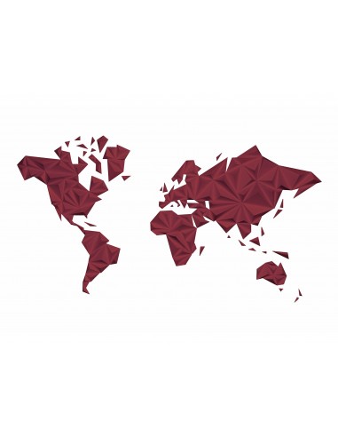 Mappemonde 3D couleur Bordeaux français