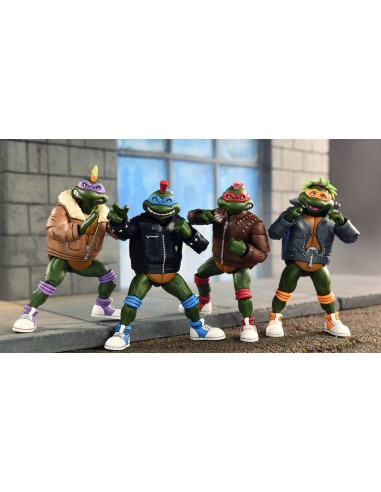 Tortues Ninja (Cartoon) figurines Pack de 4 Punk Turtles 18 cm Profitez des Offres !