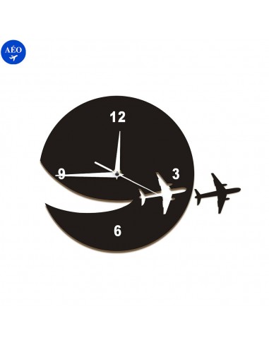 Aéo - Horloge Avion Noir & Blanc la colonne vertébrale