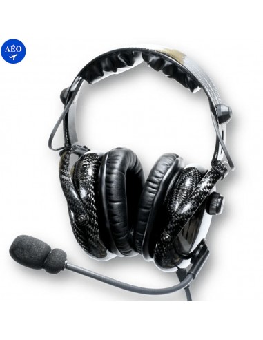 Aéo - Casque Pilote Avion ANR Fibre De Carbone l'achat 